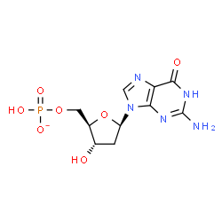 ChemSpider 2D Image | 2'-Deoxy-5'-O-(hydroxyphosphinato)guanosine | C10H13N5O7P