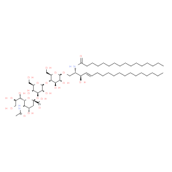 ChemSpider 2D Image | (2S,3R,4E)-3-Hydroxy-2-(palmitoylamino)-4-octadecen-1-yl (6R)-5-acetamido-3,5-dideoxy-6-[(2R)-1,2,3-trihydroxypropyl]-beta-L-threo-hex-2-ulopyranonosyl-(2->3)-beta-D-galactopyranosyl-(1->4)-beta-D-glu
copyranoside | C57H104N2O21