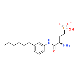 ChemSpider 2D Image | Hydrogen {(3R)-3-amino-4-[(3-hexylphenyl)amino]-4-oxobutyl}phosphonate | C16H26N2O4P