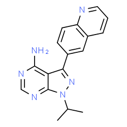 ChemSpider 2D Image | 1-Isopropyl-3-(6-quinolinyl)-1H-pyrazolo[3,4-d]pyrimidin-4-amine | C17H16N6