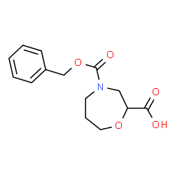 ChemSpider 2D Image | 4-[(Benzyloxy)carbonyl]-1,4-oxazepane-2-carboxylic acid | C14H17NO5