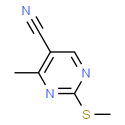 ChemSpider 2D Image | 4-Methyl-2-(methylthio)-5-pyrimidinecarbonitrile | C7H7N3S