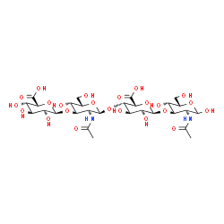 ChemSpider 2D Image | alpha-L-Gulopyranuronosyl-(1->3)-2-acetamido-2-deoxy-alpha-L-gulopyranosyl-(1->4)-alpha-L-gulopyranuronosyl-(1->3)-2-acetamido-2-deoxy-L-gulopyranose | C28H44N2O23