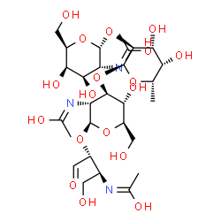 ChemSpider 2D Image | GalNAcFucGlcNAcThrNAc-I | C28H47N3O18