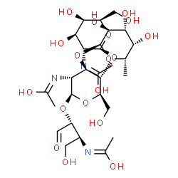 ChemSpider 2D Image | GalNAcFucGlcNAcThrNAc-II | C28H47N3O18