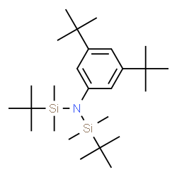 ChemSpider 2D Image | N-[3,5-Bis(2-methyl-2-propanyl)phenyl]-N-[dimethyl(2-methyl-2-propanyl)silyl]-1,1-dimethyl-1-(2-methyl-2-propanyl)silanamine | C26H51NSi2