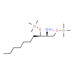ChemSpider 2D Image | (4R,5S)-4-Heptyl-2,2,8,8-tetramethyl-3,7-dioxa-2,8-disilanonan-5-amine | C16H39NO2Si2