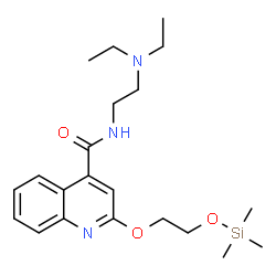 ChemSpider 2D Image | N-[2-(Diethylamino)ethyl]-2-{2-[(trimethylsilyl)oxy]ethoxy}-4-quinolinecarboximidic acid | C21H33N3O3Si