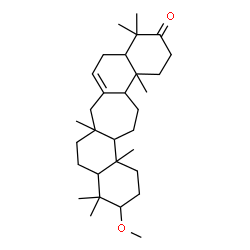 ChemSpider 2D Image | 11-Methoxy-4,4,7a,10,10,13a,15b-heptamethyl-1,2,4,4a,5,7,7a,8,9,9a,10,11,12,13,13a,13b,14,15,15a,15b-icosahydro-3H-naphtho[2',1':4,5]cyclohepta[1,2-a]naphthalen-3-one | C31H50O2