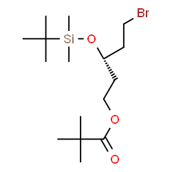 ChemSpider 2D Image | (3S)-5-Bromo-3-{[dimethyl(2-methyl-2-propanyl)silyl]oxy}pentyl pivalate | C16H33BrO3Si