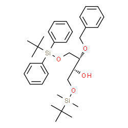 ChemSpider 2D Image | (6S,7S)-7-(Benzyloxy)-2,2,3,3,11,11-hexamethyl-10,10-diphenyl-4,9-dioxa-3,10-disiladodecan-6-ol | C33H48O4Si2