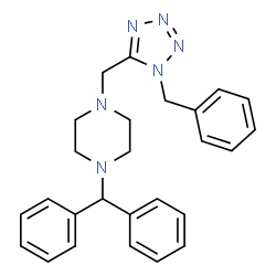 ChemSpider 2D Image | 1-Benzhydryl-4-(1-benzyl-1H-tetrazol-5-ylmethyl)-piperazine | C26H28N6