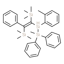 ChemSpider 2D Image | 1-Methyl-2-(2-methylphenyl)-1,1-diphenyl-2-[(Z)-2-phenyl-1,2-bis(trimethylsilyl)vinyl]disilane | C34H44Si4