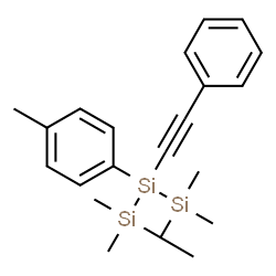 ChemSpider 2D Image | 1,1,1,3,3,3-Hexamethyl-2-(4-methylphenyl)-2-(phenylethynyl)trisilane | C21H30Si3