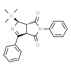 ChemSpider 2D Image | (3aS,4S,6aR)-2,6-Diphenyl-4-(trimethylsilyl)-4,6a-dihydropyrrolo[3,4-c]pyrrole-1,3(2H,3aH)-dione | C21H22N2O2Si