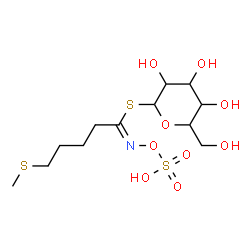 ChemSpider 2D Image | 1-S-[(1Z)-5-(Methylsulfanyl)-N-(sulfooxy)pentanimidoyl]-1-thiohexopyranose | C12H23NO9S3