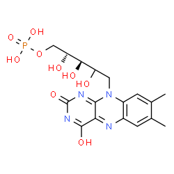 ChemSpider 2D Image | (2xi)-1-Deoxy-1-(7,8-dimethyl-2,4-dioxo-3,4-dihydrobenzo[g]pteridin-10(2H)-yl)-5-O-phosphono-D-erythro-pentitol | C17H21N4O9P