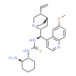 ChemSpider 2D Image | 1-[(1R,2R)-2-Aminocyclohexyl]-3-[(9R)-6'-methoxycinchonan-9-yl]thiourea | C27H37N5OS