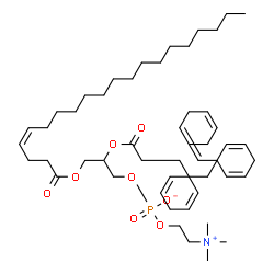 ChemSpider 2D Image | 2-[(4Z,7Z,10Z,13Z,16Z,19Z)-4,7,10,13,16,19-Docosahexaenoyloxy]-3-[(4Z)-4-icosenoyloxy]propyl 2-(trimethylammonio)ethyl phosphate | C50H86NO8P