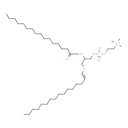 ChemSpider 2D Image | 3-[(1E)-1-Hexadecen-1-yloxy]-2-(palmitoyloxy)propyl 2-(trimethylammonio)ethyl phosphate | C40H80NO7P
