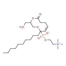 ChemSpider 2D Image | 2-[(4Z)-4-Hexadecenoyloxy]-3-hydroxypropyl 2-(trimethylammonio)ethyl phosphate | C24H48NO7P
