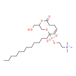 ChemSpider 2D Image | 3-Hydroxy-2-[(4Z)-4-octadecenoyloxy]propyl 2-(trimethylammonio)ethyl phosphate | C26H52NO7P