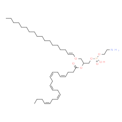 ChemSpider 2D Image | (17E)-27-Amino-24-hydroxy-24-oxido-19,23,25-trioxa-24lambda~5~-phosphaheptacos-17-en-21-yl (4Z,7Z,10Z,13Z,16Z)-4,7,10,13,16-icosapentaenoate | C43H76NO7P