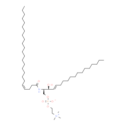 ChemSpider 2D Image | (2R,3S,4E)-3-Hydroxy-2-[(4Z)-4-tetracosenoylamino]-4-octadecen-1-yl 2-(trimethylammonio)ethyl phosphate | C47H93N2O6P
