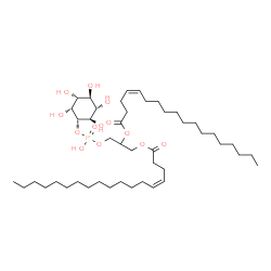 ChemSpider 2D Image | 3-[(Hydroxy{[(1S,2R,3R,4S,5S,6R)-2,3,4,5,6-pentahydroxycyclohexyl]oxy}phosphoryl)oxy]-1,2-propanediyl (4Z,4'Z)bis(-4-octadecenoate) | C45H83O13P
