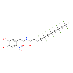 ChemSpider 2D Image | N-[2-(4,5-Dihydroxy-2-nitrophenyl)ethyl]-4,4,5,5,6,6,7,7,8,8,9,9,10,10,11,11,11-heptadecafluoroundecanamide | C19H13F17N2O5