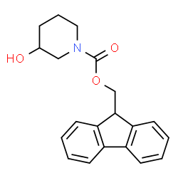 ChemSpider 2D Image | 9H-Fluoren-9-ylmethyl 3-hydroxy-1-piperidinecarboxylate | C20H21NO3