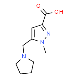 ChemSpider 2D Image | 1-Methyl-5-(1-pyrrolidinylmethyl)-1H-pyrazole-3-carboxylic acid | C10H15N3O2