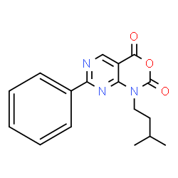 ChemSpider 2D Image | 1-(3-Methylbutyl)-7-phenyl-2H-pyrimido[4,5-d][1,3]oxazine-2,4(1H)-dione | C17H17N3O3