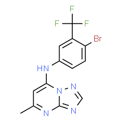 ChemSpider 2D Image | N-[4-Bromo-3-(trifluoromethyl)phenyl]-5-methyl[1,2,4]triazolo[1,5-a]pyrimidin-7-amine | C13H9BrF3N5