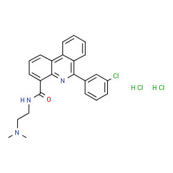 ChemSpider 2D Image | 6-(3-Chlorophenyl)-N-[2-(dimethylamino)ethyl]-4-phenanthridinecarboxamide dihydrochloride | C24H24Cl3N3O