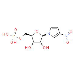 ChemSpider 2D Image | 3-Nitro-1-(5-O-phosphono-beta-D-ribofuranosyl)-1H-pyrrole | C9H13N2O9P