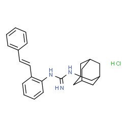 ChemSpider 2D Image | 1-Adamantan-1-yl-3-{2-[(E)-2-phenylvinyl]phenyl}guanidine hydrochloride (1:1) | C25H30ClN3