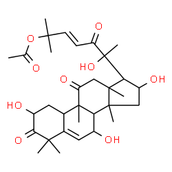 ChemSpider 2D Image | (23E)-2,7,16,20-Tetrahydroxy-9,10,14-trimethyl-1,11,22-trioxo-4,9-cyclo-9,10-secocholesta-5,23-dien-25-yl acetate | C32H46O9