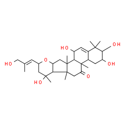 ChemSpider 2D Image | (24E)-1,2,7,20,26-Pentahydroxy-9,10,14-trimethyl-16,23-epoxy-4,9-cyclo-9,10-secocholesta-5,24-dien-11-one | C30H46O7