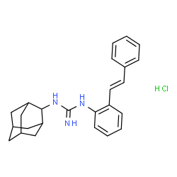 ChemSpider 2D Image | 1-Adamantan-2-yl-3-{2-[(E)-2-phenylvinyl]phenyl}guanidine hydrochloride (1:1) | C25H30ClN3