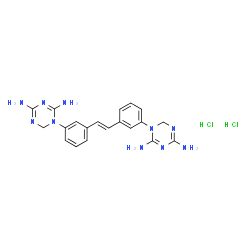 ChemSpider 2D Image | 1,1'-[(E)-1,2-Ethenediyldi-3,1-phenylene]bis(1,6-dihydro-1,3,5-triazine-2,4-diamine) dihydrochloride | C20H24Cl2N10