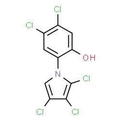 ChemSpider 2D Image | 4,5-Dichloro-2-(2,3,4-trichloro-1H-pyrrol-1-yl)phenol | C10H4Cl5NO