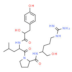 ChemSpider 2D Image | N-[2-Hydroxy-3-(4-hydroxyphenyl)propanoyl]leucyl-N-(5-carbamimidamido-1-hydroxy-2-pentanyl)prolinamide | C26H42N6O6
