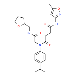 ChemSpider 2D Image | N-(4-Isopropylphenyl)-N'-(5-methyl-1,2-oxazol-3-yl)-N-{2-oxo-2-[(tetrahydro-2-furanylmethyl)amino]ethyl}succinamide | C24H32N4O5
