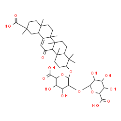 ChemSpider 2D Image | 29-Hydroxy-11,29-dioxoolean-12-en-3-yl 2-O-hexopyranuronosylhexopyranosiduronic acid | C42H62O16