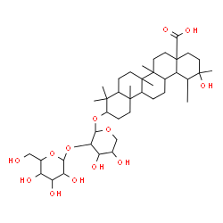 ChemSpider 2D Image | 3-[(2-O-Hexopyranosylpentopyranosyl)oxy]-20-hydroxyursan-28-oic acid | C41H68O13