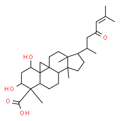 ChemSpider 2D Image | 1,3-Dihydroxy-23-oxo-9,19-cyclolanost-24-en-28-oic acid | C30H46O5