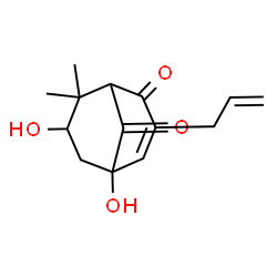 ChemSpider 2D Image | 3-Allyl-5,7-dihydroxy-8,8-dimethylbicyclo[3.3.1]non-3-ene-2,9-dione | C14H18O4