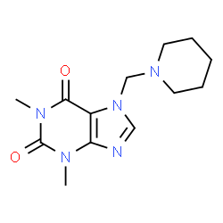 ChemSpider 2D Image | 1,3-dimethyl-7-(piperidin-1-ylmethyl)-1H-purine-2,6(3H,7H)-dione | C13H19N5O2