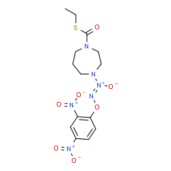 ChemSpider 2D Image | S-Ethyl 4-[(Z)-(2,4-dinitrophenoxy)-NNO-azoxy]-1,4-diazepane-1-carbothioate | C14H18N6O7S